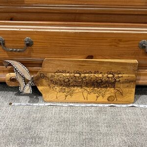 Floral Wood Burned Engraved Wooden Cutting Board
